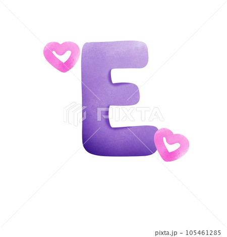 Letter E with flower 105461285