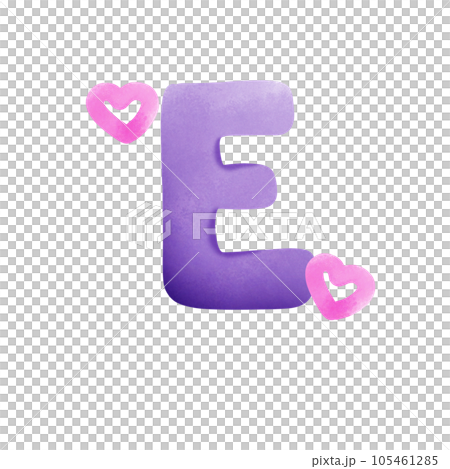 Letter E with flower 105461285
