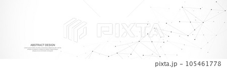 Abstract background and geometric pattern with connecting the dots and lines for banner design or header. Vector illustration Abstract background and geometric pattern with connecting the dots and lines for banner design or header. Vector illustration 105461778
