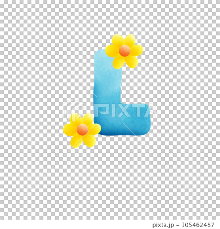 Letter L with flower 105462487