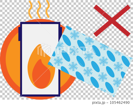 An illustration that imagines NG to cool a hot smartphone with a cooling agent 105462490