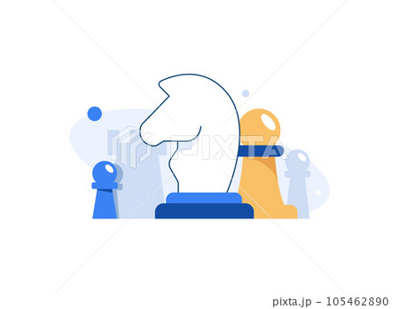 Chess pieces business sign corporate identity template for Chess club or Chess school 105462890