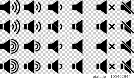 Vector illustration set of monochrome speaker style mark Vector illustration set of monochrome speaker style mark 105462944