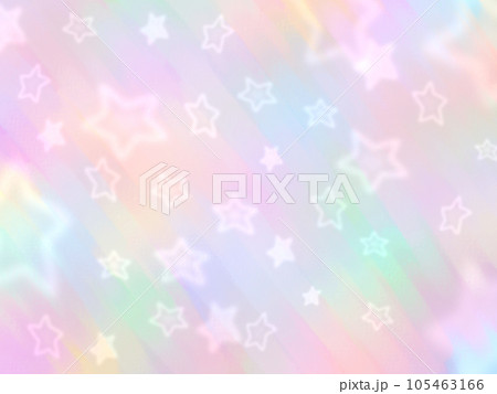 パステルカラー系グラデーションのゆめかわいい背景素材【星】 105463166
