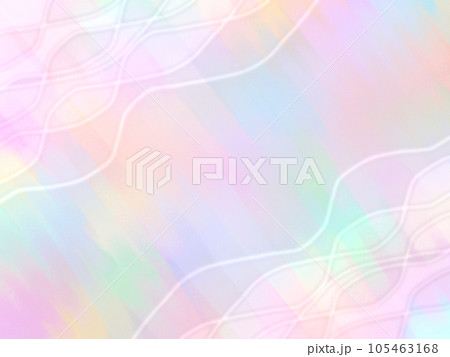 パステルカラー系グラデーションのゆめかわいい背景素材【波】 105463168