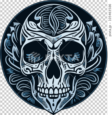 Blue Skull in Circle. Blue Skull in Circle. 105463586