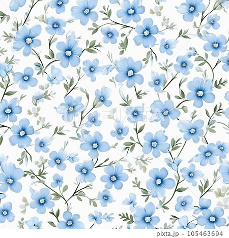seamless smal blue flowers pattern. generated ia seamless smal blue flowers pattern. generated ia 105463694