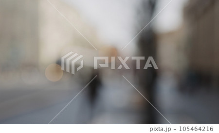 Out of focus background of pedestrian street in city of Nice 105464216