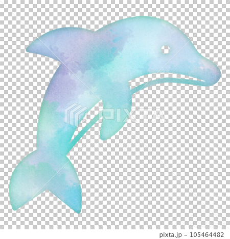 Dolphins, dolphins, sea, sea bathing, clam digging, playing in the water, summer vacation, summer, watercolor touch, design icon, gentle Dolphins, dolphins, sea, sea bathing, clam digging, playing in the water, summer vacation, summer, watercolor touch, design icon, gentle 105464482