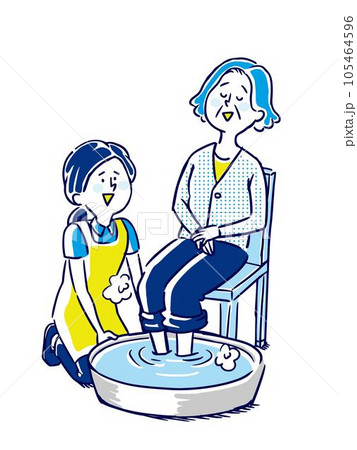 介護 足浴 福祉 高齢者 サポート 介護士 介護 足浴 福祉 高齢者 サポート 介護士 105464596
