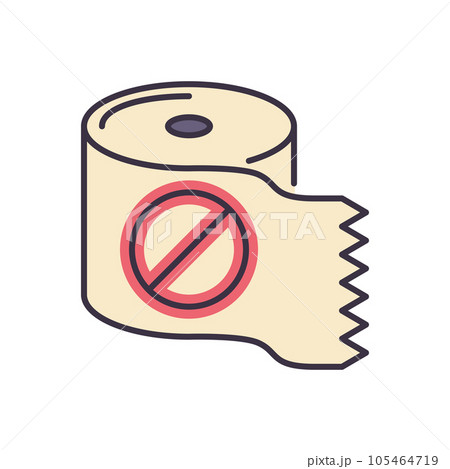 Toilet paper related vector icon 105464719