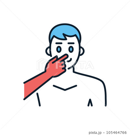 Avoid face touch related vector icon. 105464766