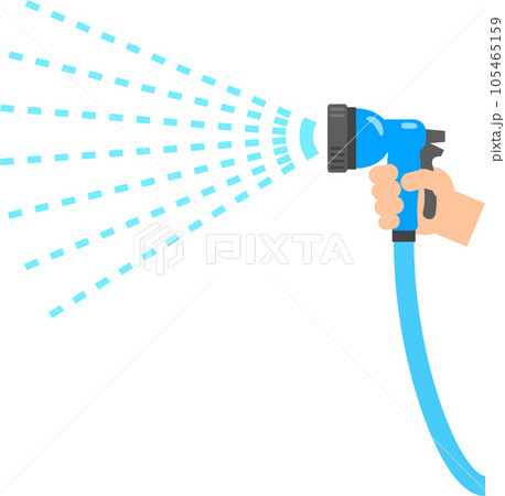散水ホースで水を撒く手 105465159