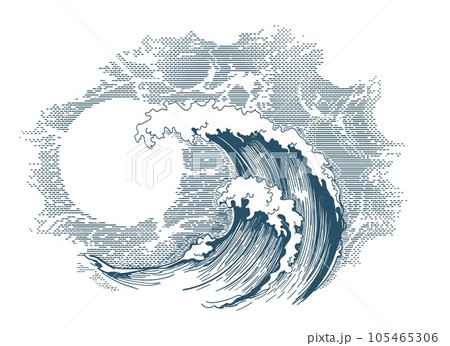 Hand drawn marine stormy weather 105465306