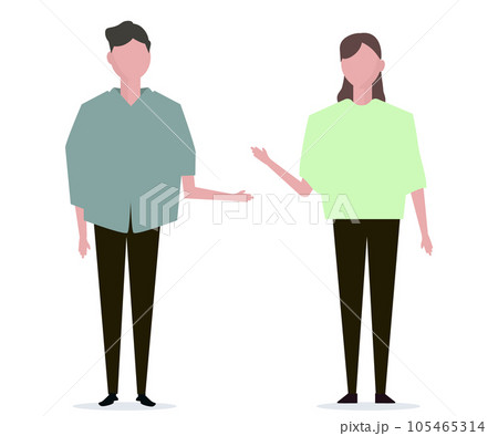 話し合いをする男女。ベクターイラスト 話し合いをする男女。ベクターイラスト 105465314
