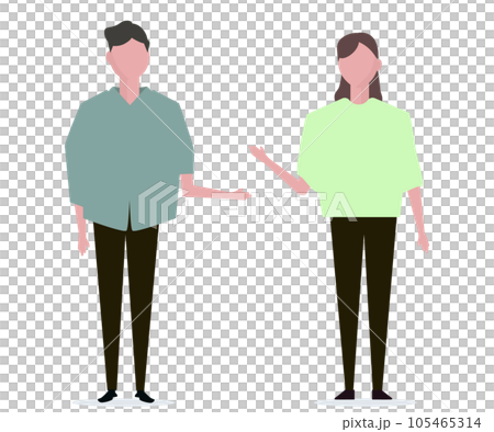 話し合いをする男女。ベクターイラスト 話し合いをする男女。ベクターイラスト 105465314
