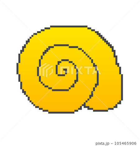 ドット絵_貝殻(黄色) ドット絵_貝殻(黄色) 105465906