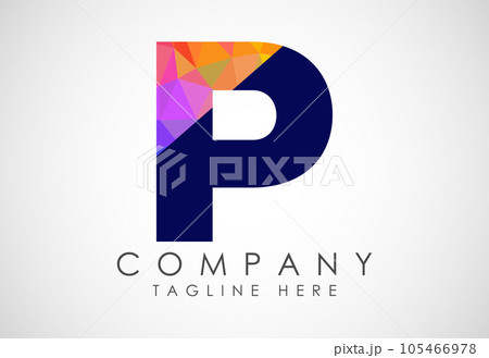 Creative English alphabet low poly style 105466978