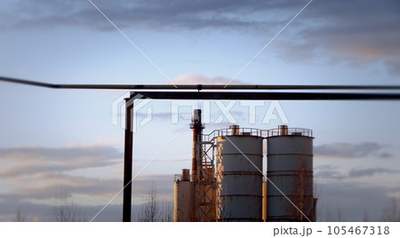 Old Stainless Tanks At The Industrial Plant 105467318