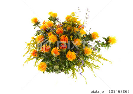 Bouquet made of orange flowers isolated on white background Bouquet made of orange flowers isolated on white background 105468865