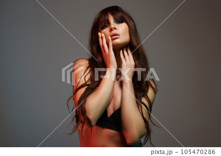 Beautiful woman with colorful Make-up. sexy girl with makeup Beautiful woman with colorful Make-up. sexy girl with makeup 105470286