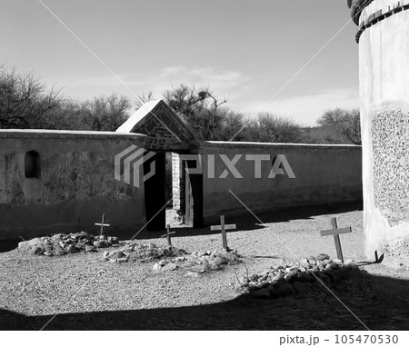 Black and White Film Image Tumacacori Mission Ruins Arizona 105470530