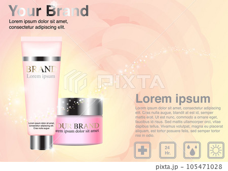 Cosmetic ad concept facial foam and cream vector Cosmetic ad concept facial foam and cream vector 105471028