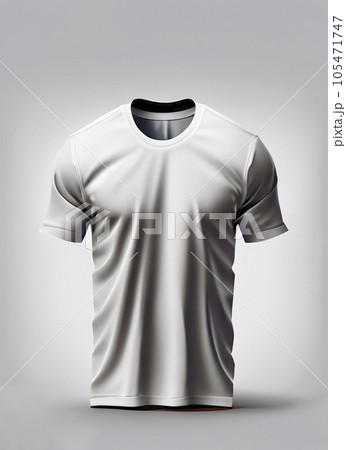 a white t-shirt, mock-up, only t-shirt, front view 105471747