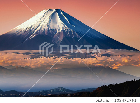 highly detailed picture of Mt. Fuji shot on Fuji film 105471761