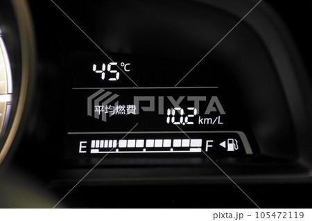 自動車の外気温計 外気温45度! 自動車の外気温計 外気温45度! 105472119