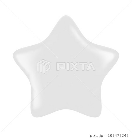 Cute 3D Light Gray Cartoon Star Isolated on White Background. Vector Illustration of 3D Render. Cute 3D Light Gray Cartoon Star Isolated on White Background. Vector Illustration of 3D Render. 105472242