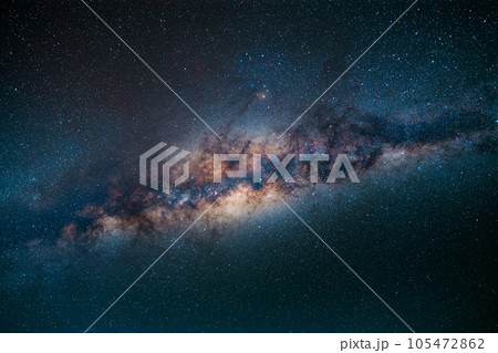 The Milky way galaxy with stars on a perfect clear night sky background 105472862