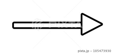 Arrow simple hand drawn vector illustration, horizontal sign pointing direction to right Arrow simple hand drawn vector illustration, horizontal sign pointing direction to right 105473930