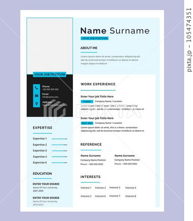 professional and modern resume or cv template 105474351