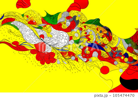 抽象画は、具体的な対象物を描写しない絵画です。抽象画は、形、線、色、質感などの要素を組み合わせて、独 105474470