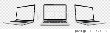 Laptop computer with transparent empty screen...のイラスト素材 [105474669] - PIXTA