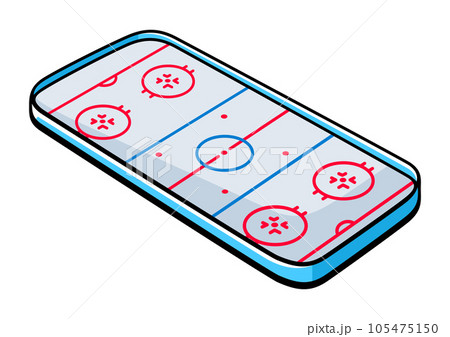 Hockey ice rink illustration. Sport club item or symbol. Healthy lifestyle object. Hockey ice rink illustration. Sport club item or symbol. Healthy lifestyle object. 105475150
