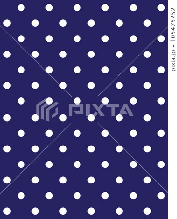 OLGA (1979) "polka dots" textile seamless pattern. Late 1970s fashion style, fabric print (white dots on dark blue background). OLGA (1979) "polka dots" textile seamless pattern. Late 1970s fashion style, fabric print (white dots on dark blue background). 105475252