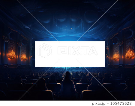 Big cinema with empty screen mockup Big cinema with empty screen mockup 105475628