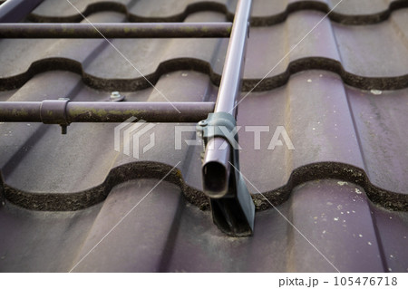 Ladder for chimney access to sweep the flue soot. Protects pedestrians from avalanche 105476718