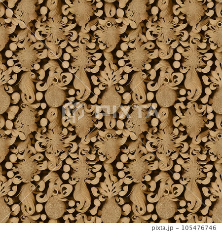 タイル状に並べてシームレスにつながる素材 植物風 24 タイル状に並べてシームレスにつながる素材 植物風 24 105476746