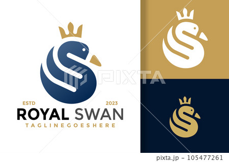 Royal swan letter s logo design vector symbol icon illustration 105477261