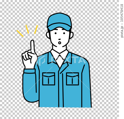 A simple illustration of a male delivery man wearing work clothes A simple illustration of a male delivery man wearing work clothes 105478418