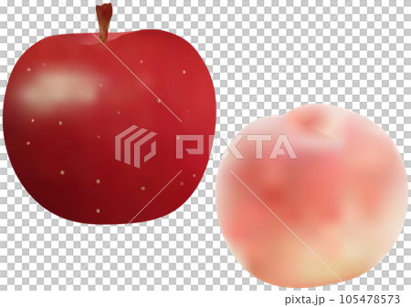 りんご」と「桃」のイラスト素材 [105478573] - PIXTA