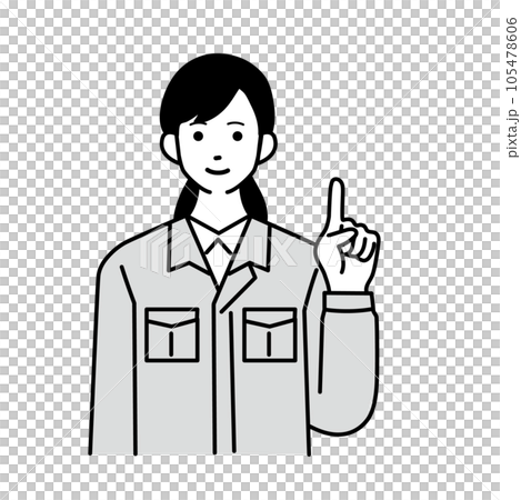 女工穿工作服的簡單插畫 女工穿工作服的簡單插畫 105478606