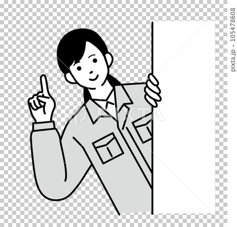 A simple illustration of a female worker wearing work clothes A simple illustration of a female worker wearing work clothes 105478608