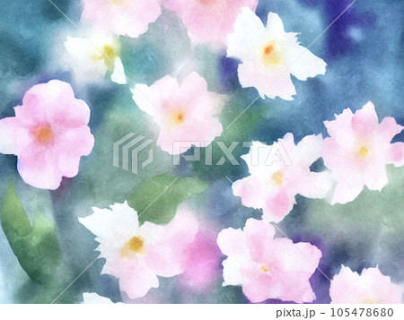 水彩画風の花の背景1 5000pxのイラスト素材 [105478680] - PIXTA