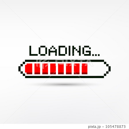 ixel art 8-bit loading bar concept. Loading or...のイラスト素材 [105478873 ...