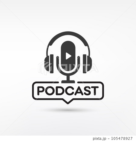 Podcast. Vector flat illustration, icon, logo design  105478927