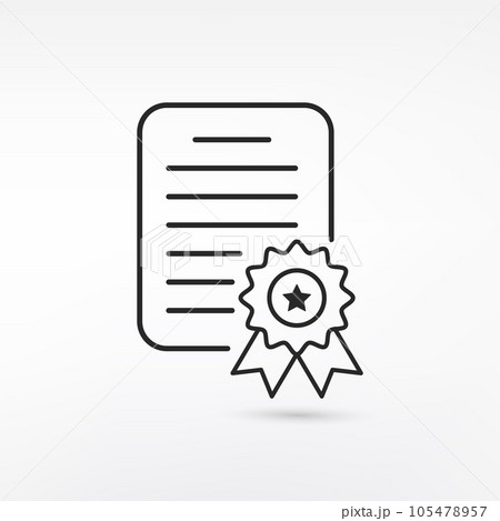 Production patent. Confirmation certificate. Design in a flat style Production patent. Confirmation certificate. Design in a flat style 105478957